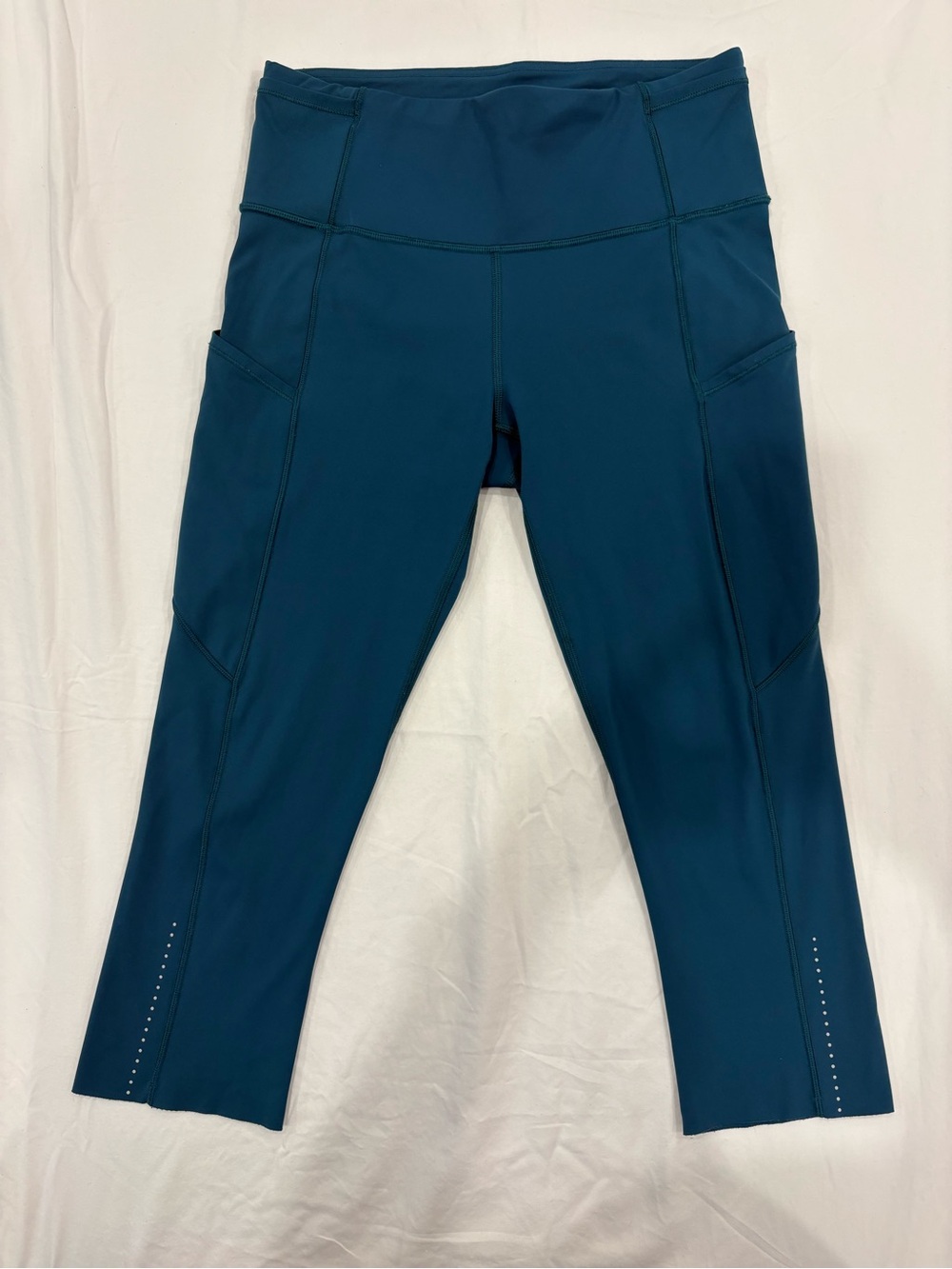 Lululemon Fast & Free Crop II 19” Nulux Crop Leggings Dark Uniform Blue 6